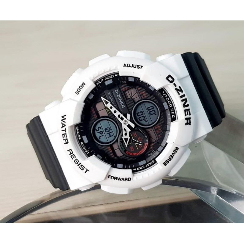 JAM TANGAN PRIA DZINER 8278 DUALTIME MODEL TERBARU 2020