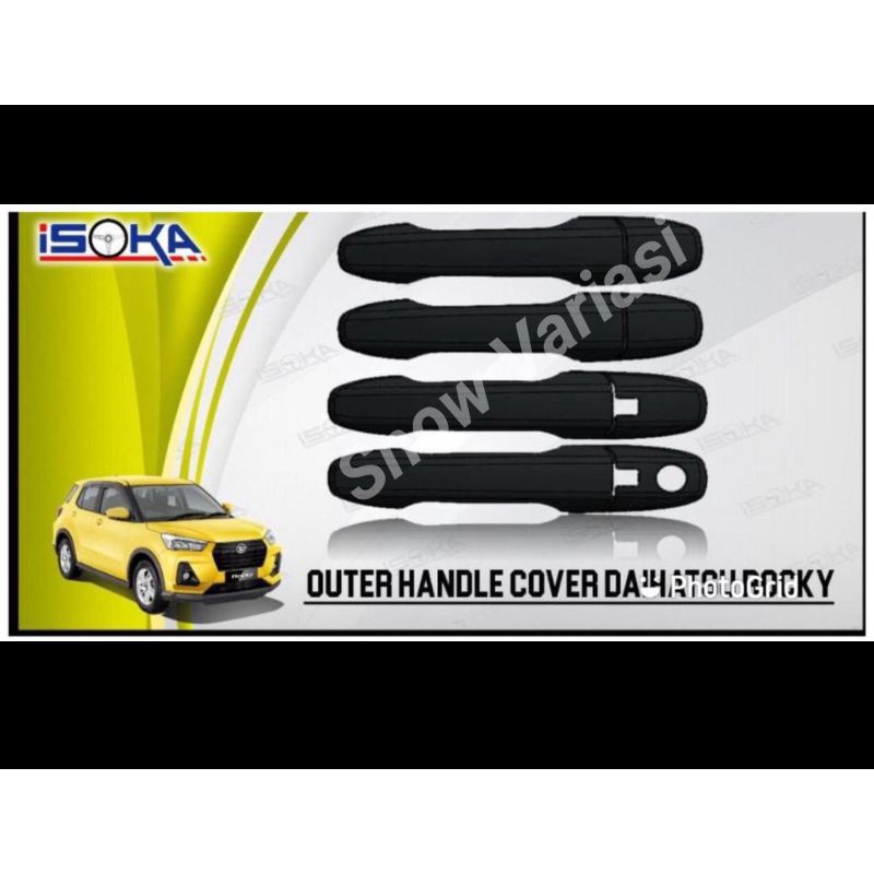 Cover pegangan pintu handle cover rocky 2021 up hitam blacktivo