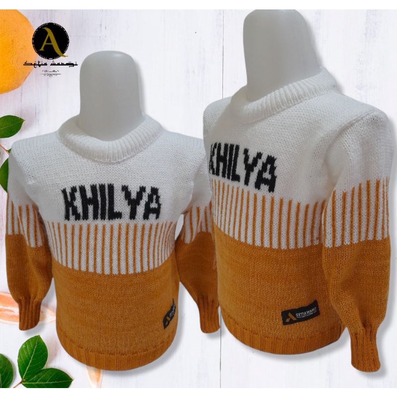 SWETER RAJUT COSTUM NAMA TEBAL MURAH