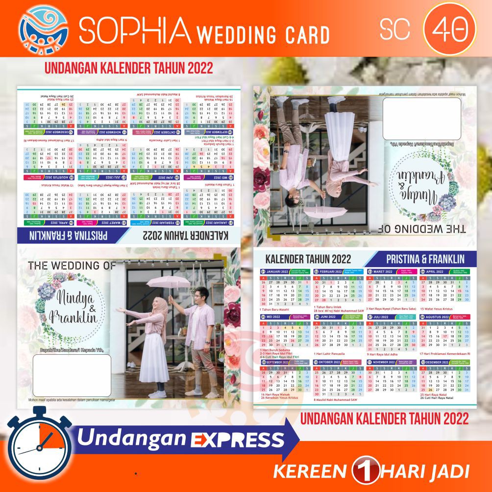 UNDANGAN KALENDER 2022 Pernikahan Unik Undangan Khitanan Sunatan Aqiqahan