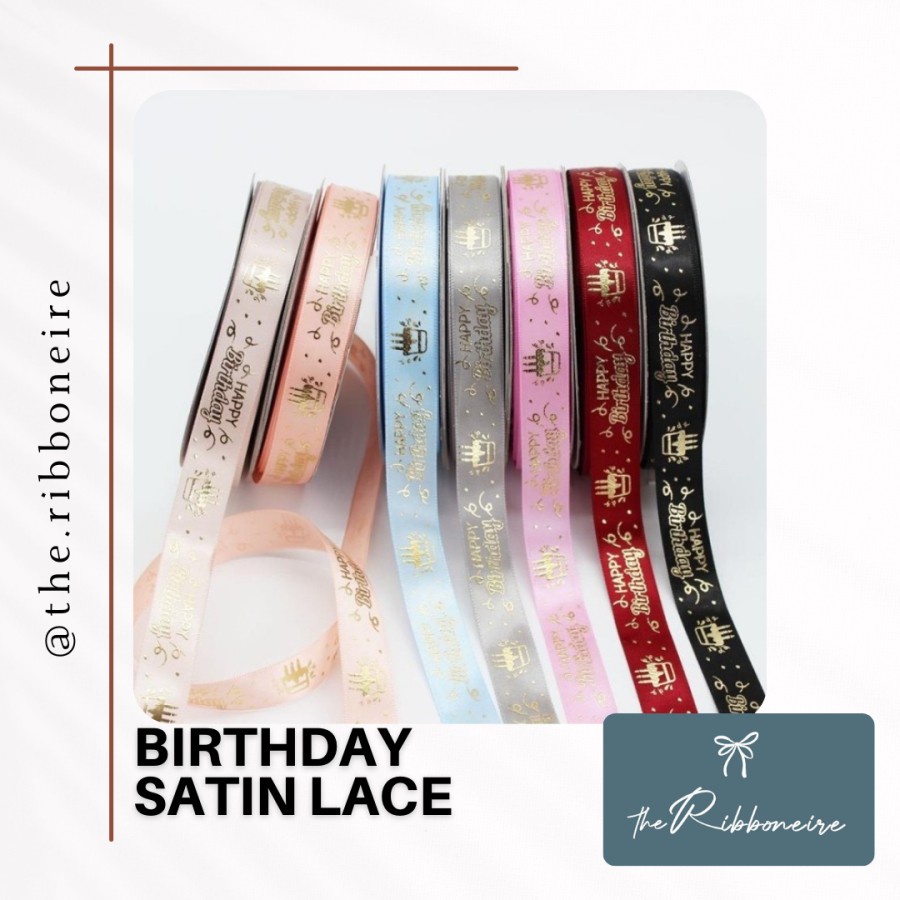 

Pita Satin Happy Birthday Pita Ulang Tahun Pita kado p: 45m, L: 2cm