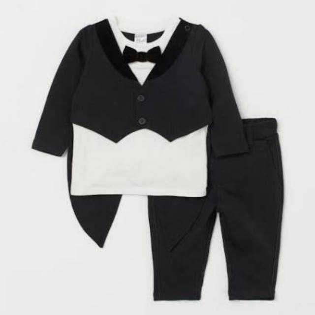 H&M Baby Baju Anak Bayi Laki-Laki Tailcoat Suit Set jas tuxedo