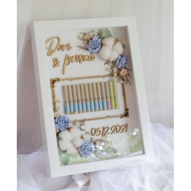 PROMO  MAHAR FRAME UANG KERTAS RUSTIC SIMPLE MURAH / PIGURA MAS KAWIN PERNIKAHAN EMAS BATANGAN LOGAM
