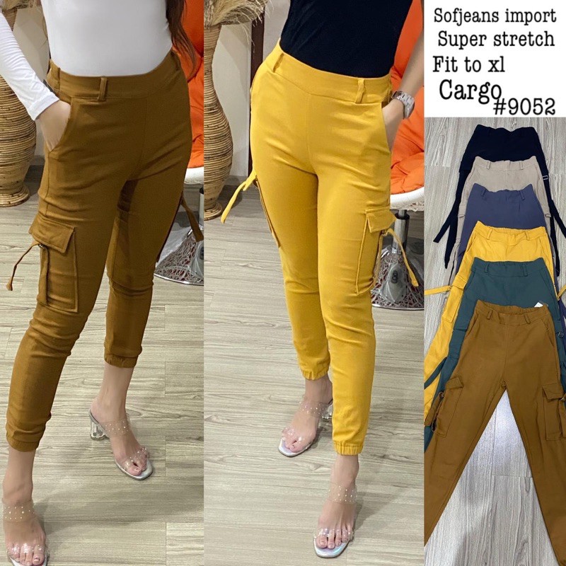Celana Cargo Wanita Impor softJeans 9052