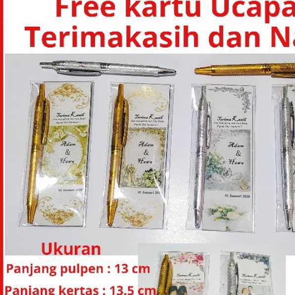 

Nuha Souvenir - pulpen emas dan silver kemasan plastik costum