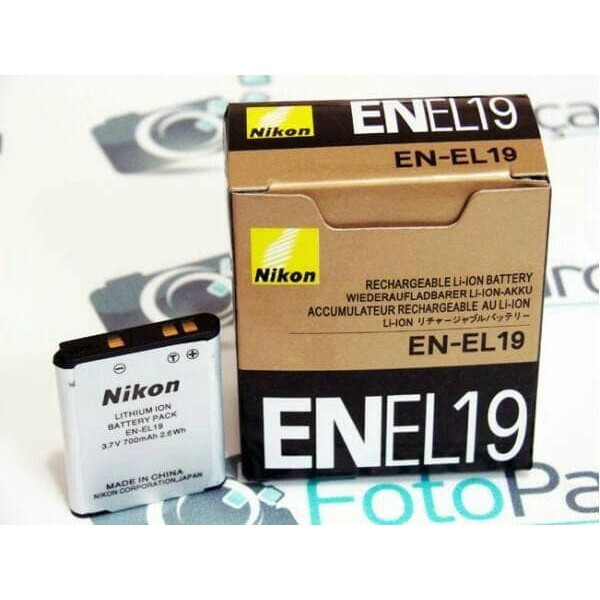 Nikon EN EL 19 Baterai Coolpix S32 S3100 S3200 S4300 S4200 S5200 S6600