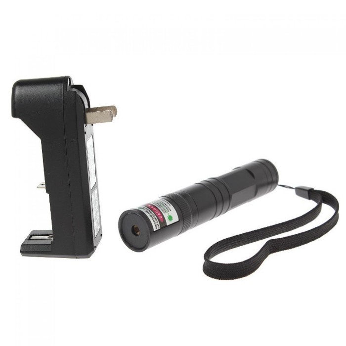 Senter Laser Pointer 5mW 405nm UltraLaser Include Baterai+Charger - Hitam