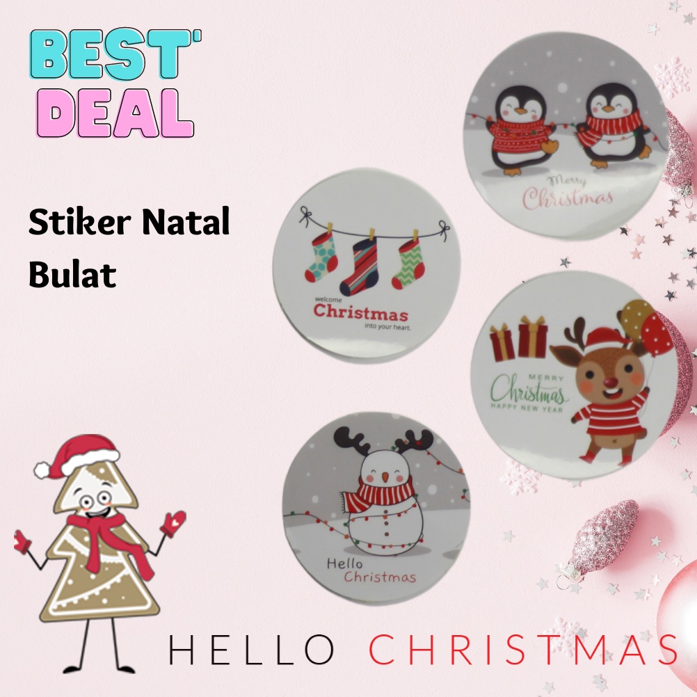 

[25PCS] STIKER NATAL CHRISTMAS BULAT / STIKER TOPLES NATAL / STIKER NATAL