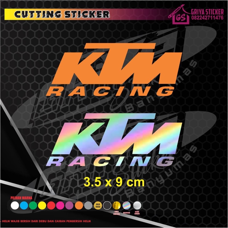 STICKER KTM RACING stiker cutting KTM motor