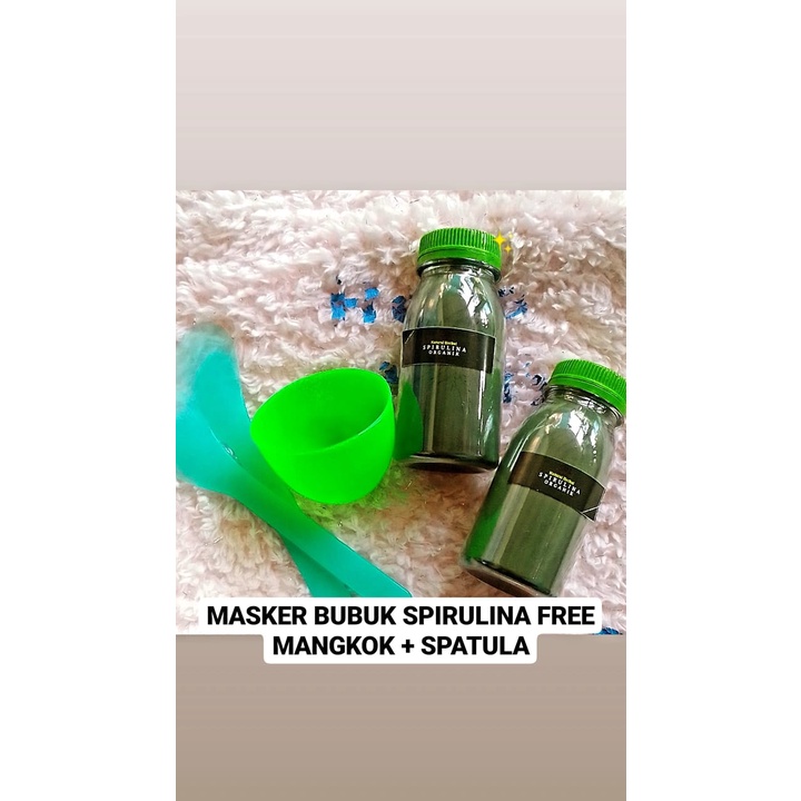 Promo Masker Spirulina isi 50 Free Spatula Mangkok Masker Rose Water