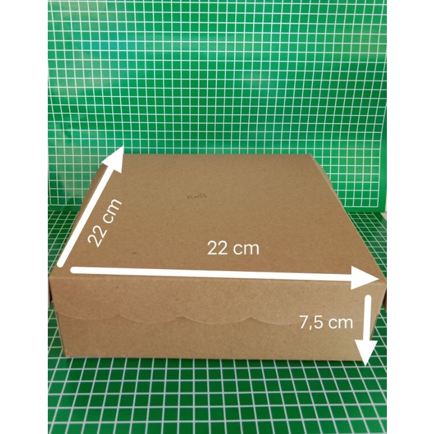 

Dus Nasi Kotak R10B (22x22x7) nasi kotak/cake/bolu/kue kraft coklat 350