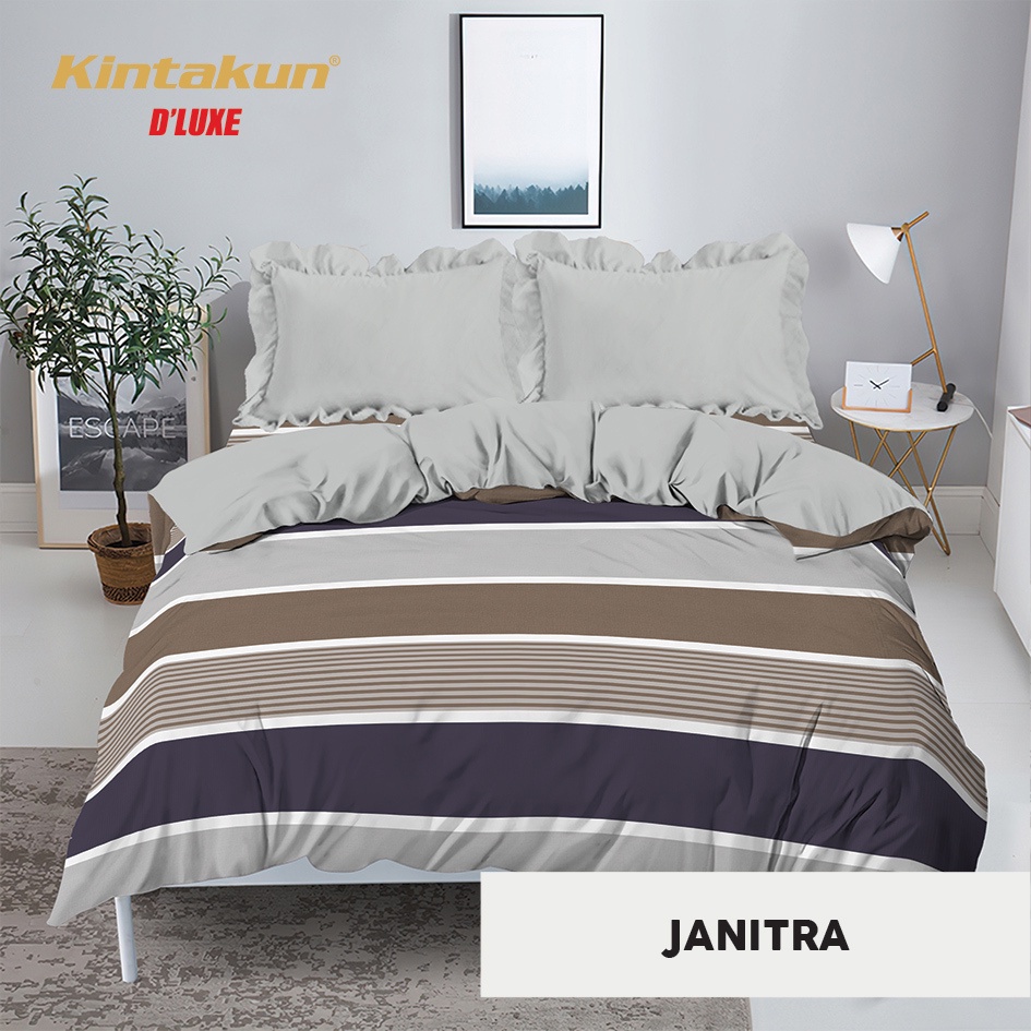 5in1 Full Set Bedcover + Sprei Kintakun 3D Extra King Queen Rumbai Flat 200x200 180x200 160x200 Moti