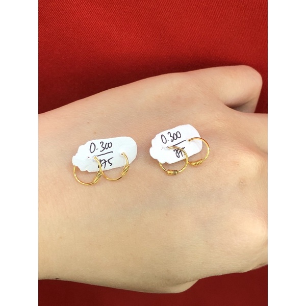 Anting kawat bayi emas asli 375