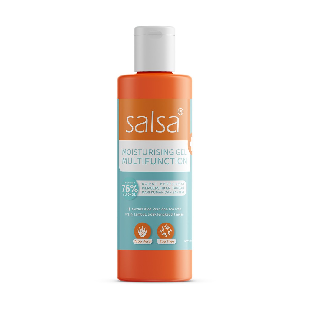

SALSA PELEMBAB/PEMBERSIH TANGAN MULTIFUNGSI GEL 100 ml ALKOHOL 76%