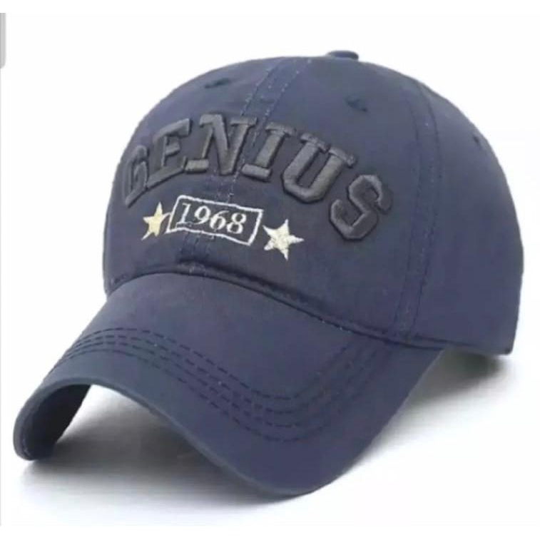 Topi Baseball Pria Distro Genius 1968 Model Terbaru 2022 Casual Cowok Cewek Keren Kekinian