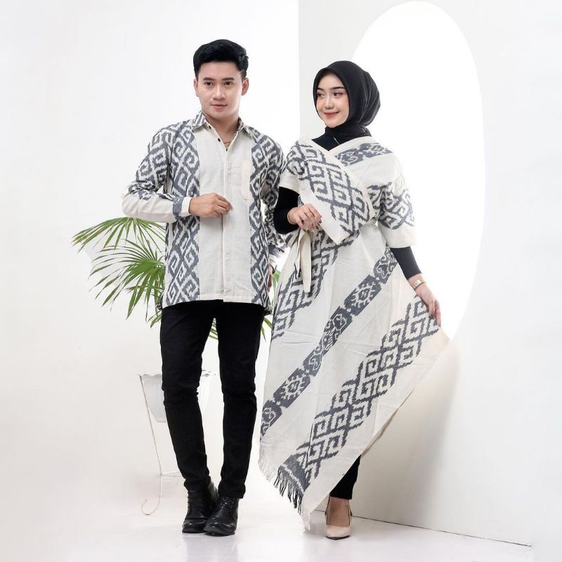 baju set couple tenun troso pakaian muslim tenun terbaru fashion muslim set tenun motif toraja