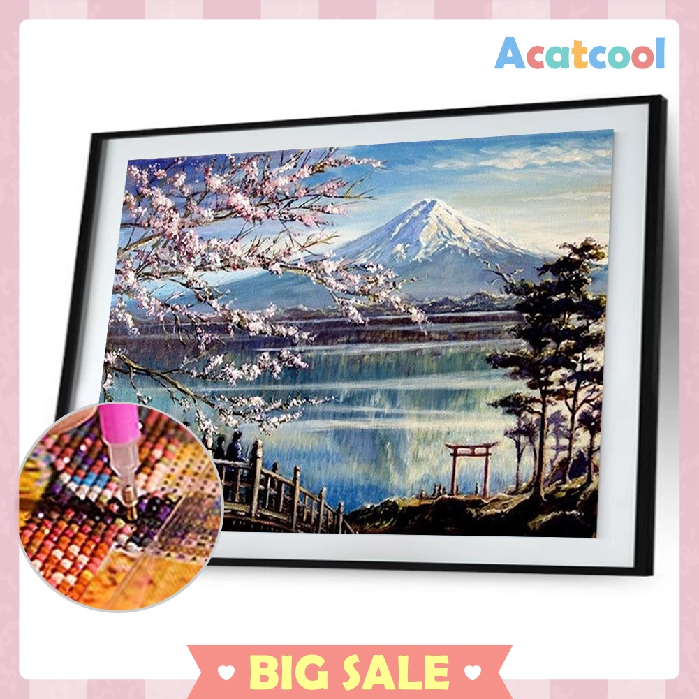 5D DIY Full Drill Diamond Painting Cherry Blossom Cross Stitch Embroidery