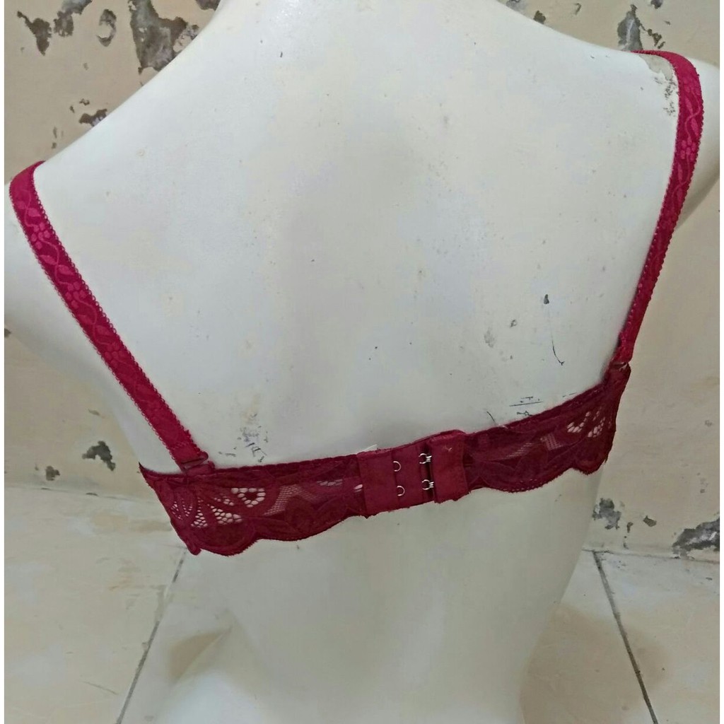 BRA Busa Tebal Brukat SOREX 99066 BH Renda Dengan Kawat size 32 34 36 2 kait BK