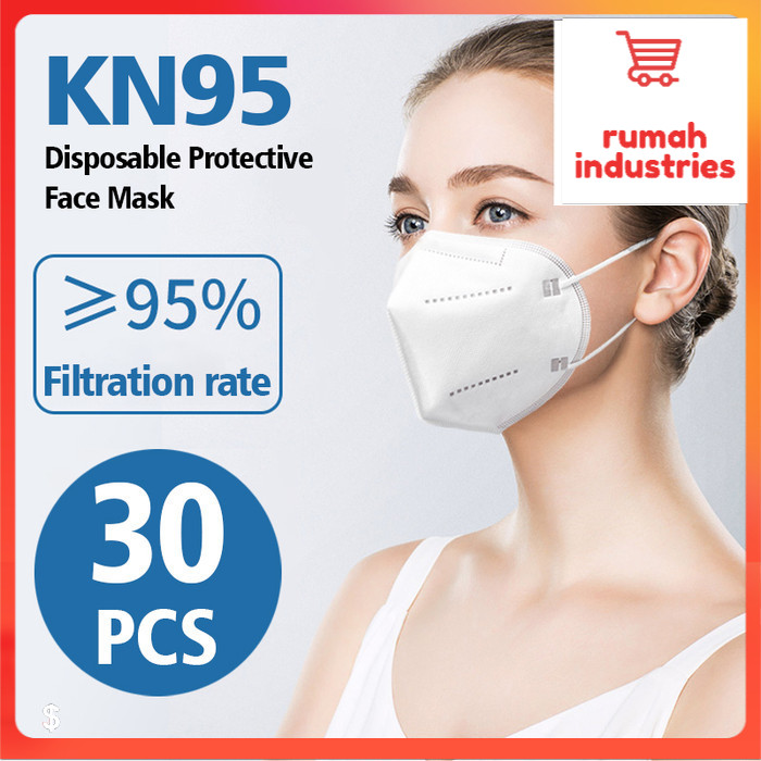 isi 30 pcs Masker KN95 PM2.5 Earloop 4Ply 4 ply filter 95% setara n95