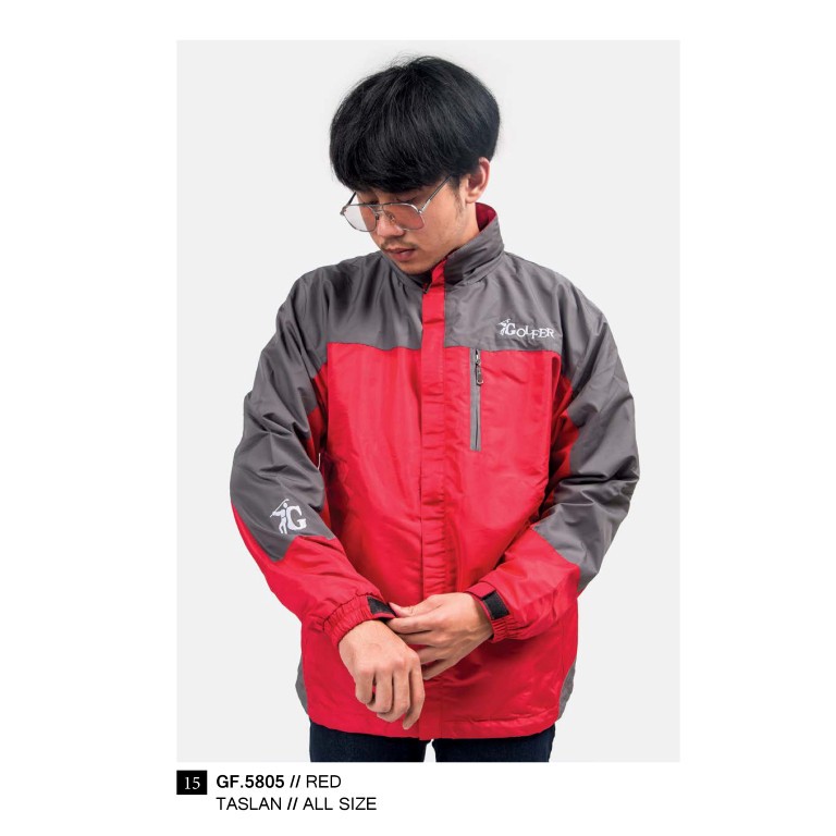 JAKET PRIA MERAH KOMBINASI ALL SIZE