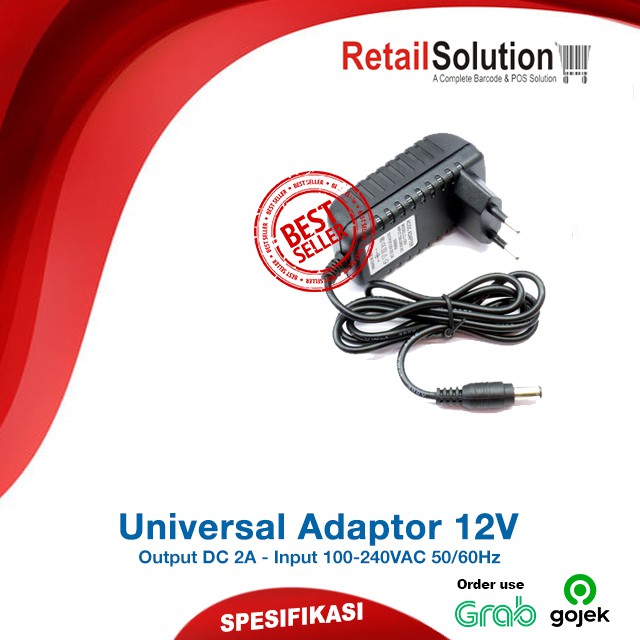 Universal Power Adaptor CCTV 12V DC 2A / 12V2A