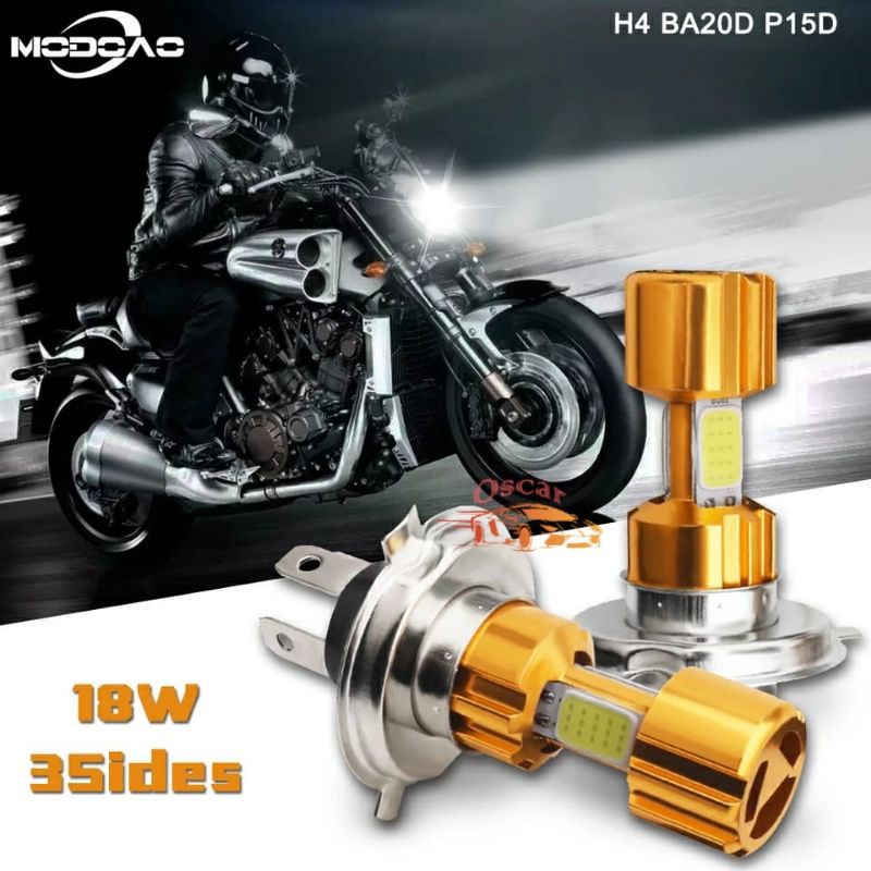 Lampu LED motor H4 H6 DC / AC COB 150r Tiger CBR vixion R15 byson Scorpio Ninja honda yamaha