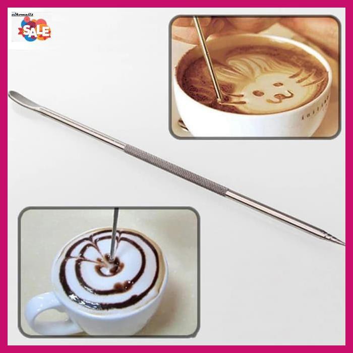 

OPENLOTOB- LATTE ART PEN STAINLESS STEEL GATER PENA PEN KOPI ART FOOD GRADE -ASLIII.