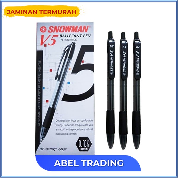 

SNOWMAN BALLPOINT V-5 HITAM/3 PCS