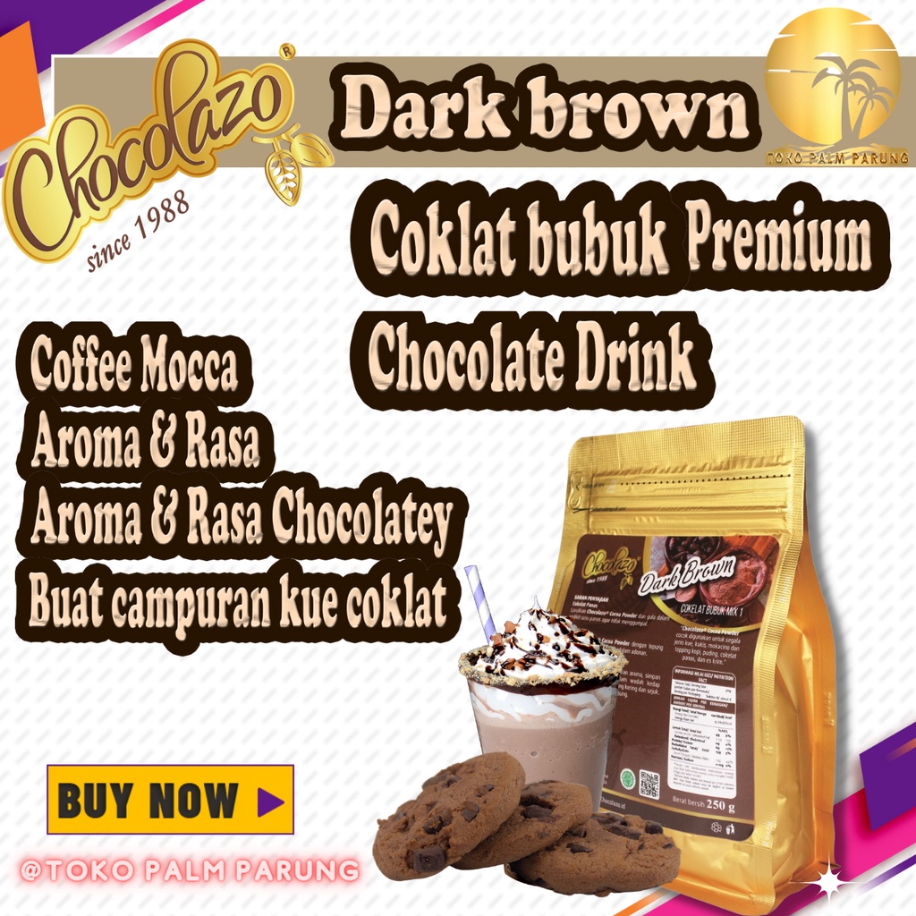 Chocolazo Minuman Coklat Bubuk Cokelat untuk Kue DARK BROWN CHOCOLATE POWDER