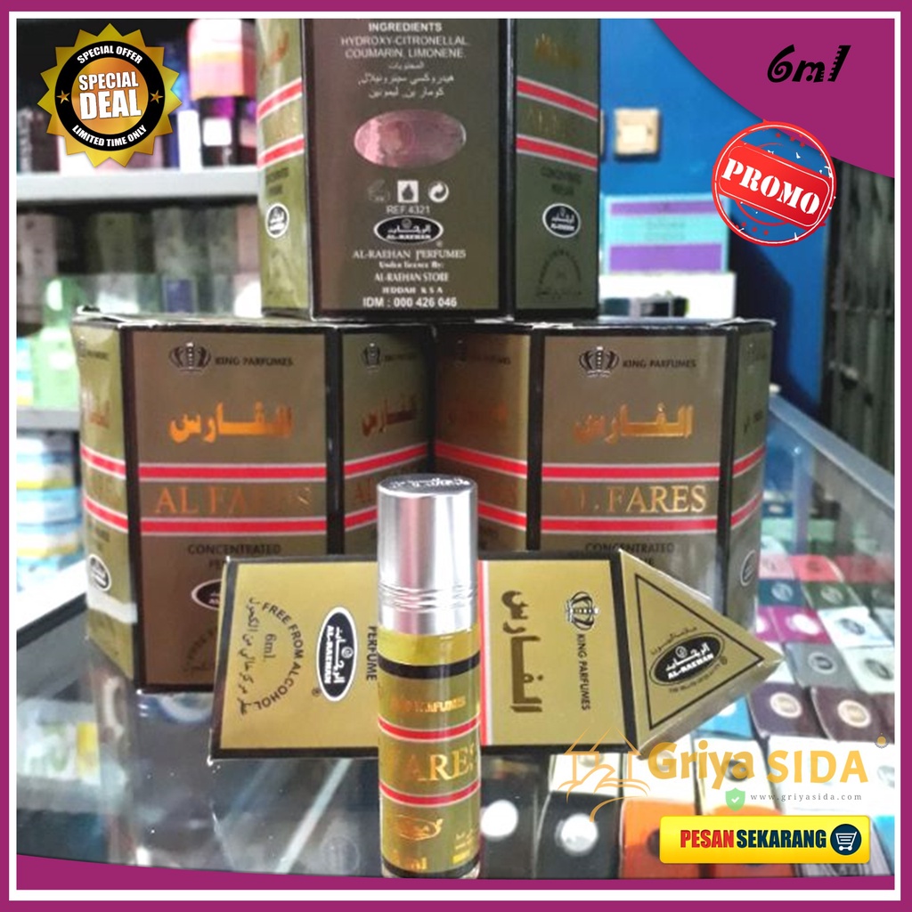 Parfum Alfares 6ml alraehan aroma al fares al raehan mirip al rehab parfum Harga grosir PROMO!!