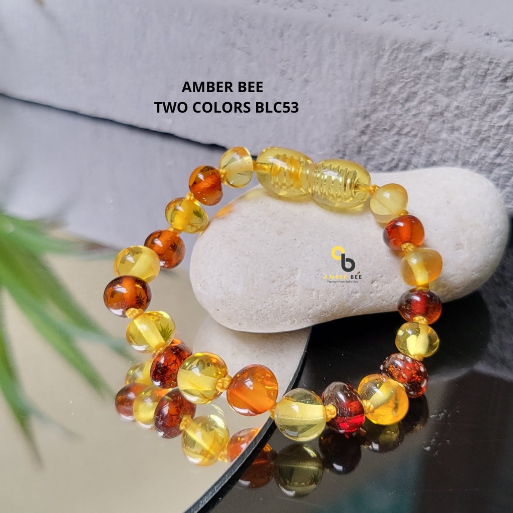 Gelang Amber New Born &amp; Anak Premium Glossy Lime Cognac BGLC53 By Amber Bee