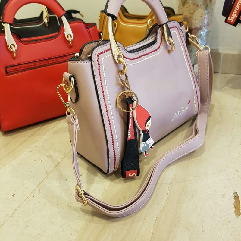 Diskon! Tas Cewek Import Top Handle Bag Wanita Bisa Selempang Bonus Gantungan 932 Murah