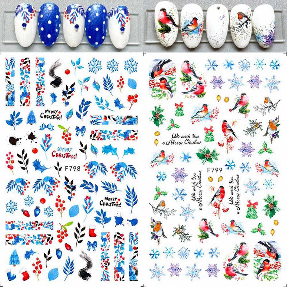 Preva Stiker Kuku Stiker 3D Snowflake Xmas Trees Manicure