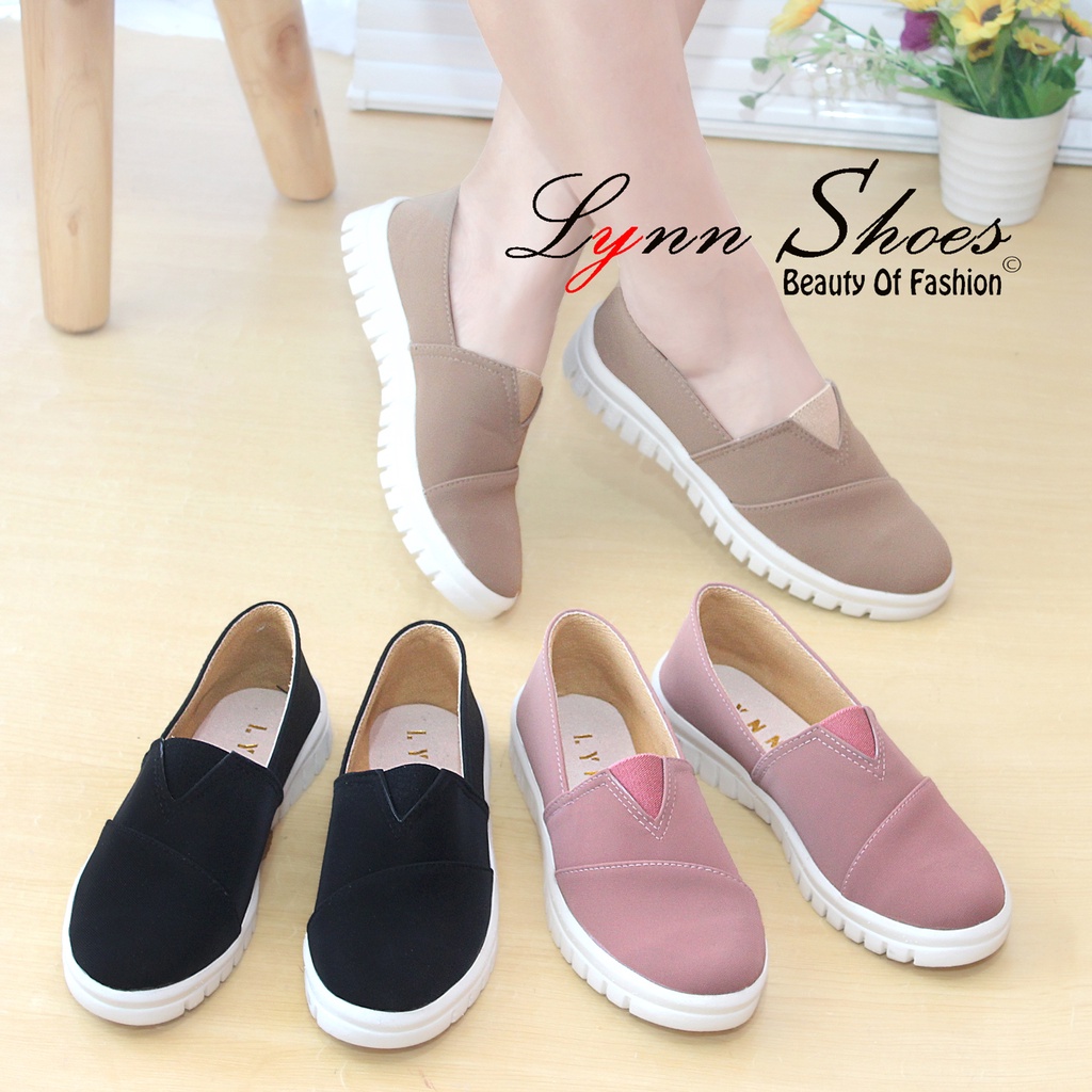 Lynn Sepatu Slip On Wanita K16U - Coklat / Hitam / Pink