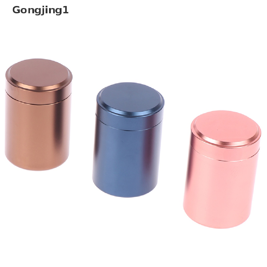 Gongjing1 1pc Toples Penyimpanan Teh / Herbal Kedap Udara Bahan Aluminum