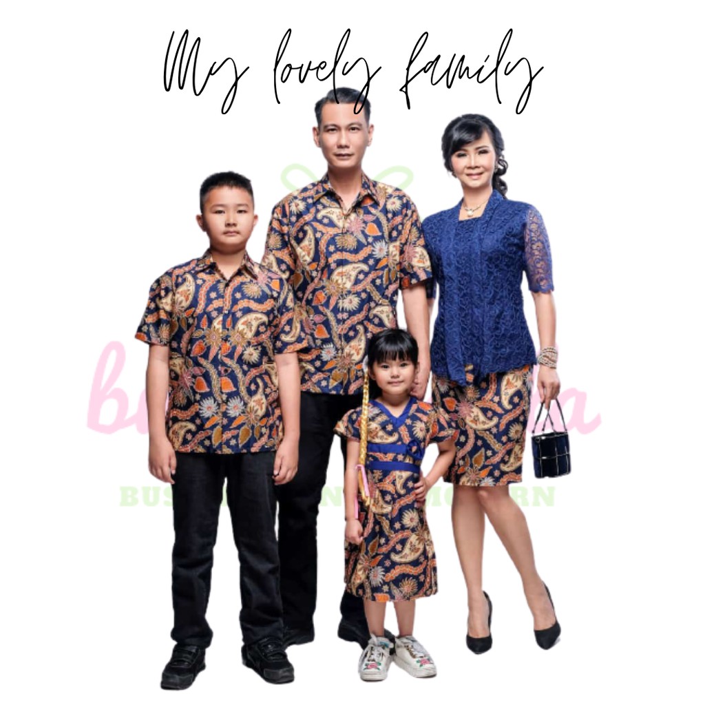 LAVANIA Sarimbit rok dan blus bahan katun halus mix brokat batik couple solo tersedia set keluarga