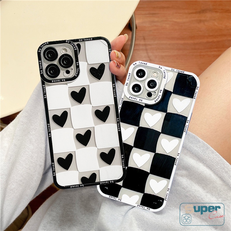 Casing Infinix Note 11 12 10 Pro Infinix Hot 12i 11s NFC 10Lite 8 10 9 12 11 Play Smart 5 6 4 Play Plus Fashion Love Heart Soft Tpu Couple Shockproof Plaid Back Full Cover