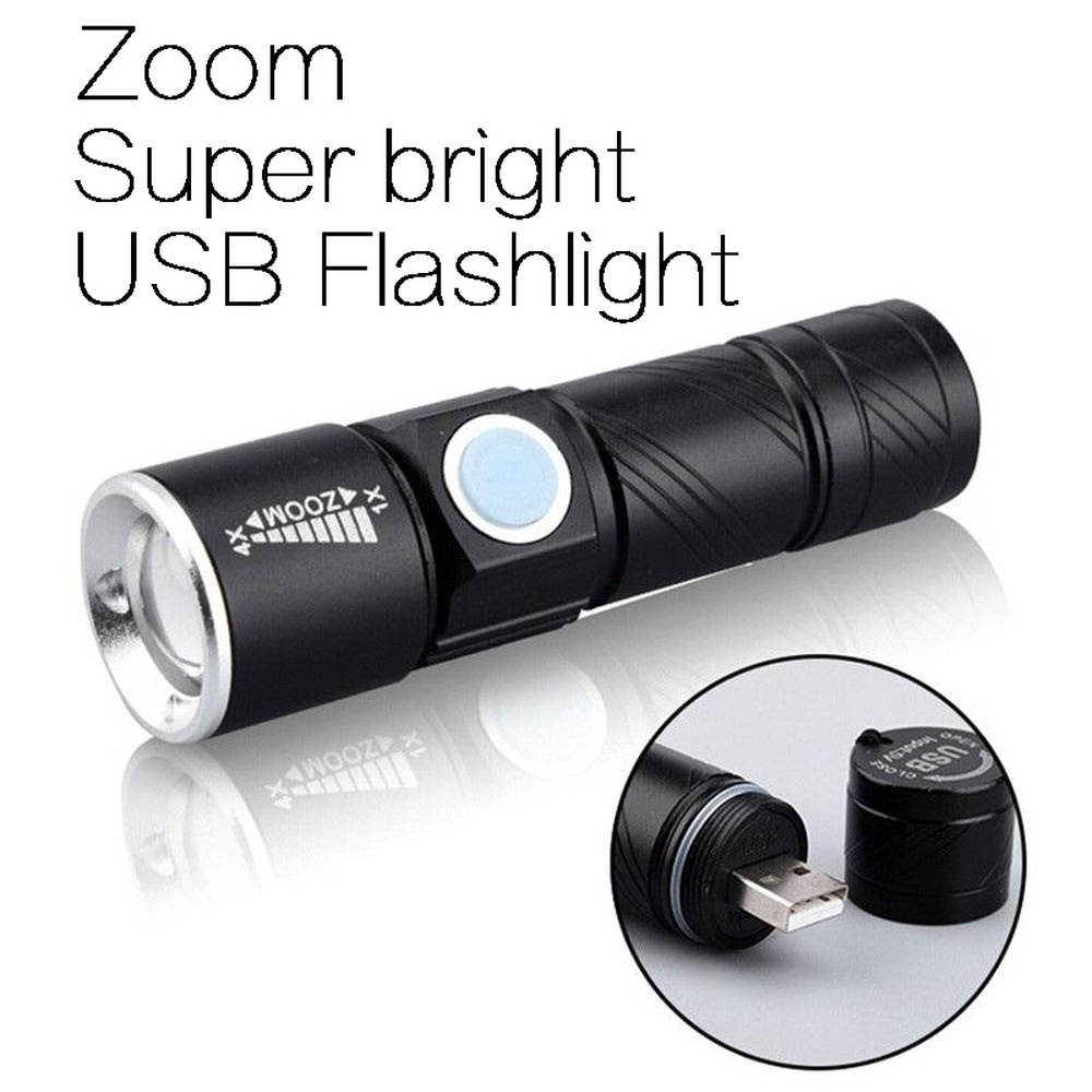 TaffLED Senter LED USB Rechargeable 2000 Lumens USB Built-in battery Rechargeable lasting Flashlight Q5 3 modes mini Zoom Light flash Waterproof Tactical Camping Bike Torch Portable 5W 395nm UV Flashlight Curing Lamp USB Charging Detection Light