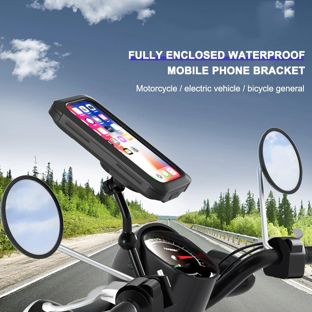 Waterproof Phone Holder HP Stang Sepeda Motor Anti Air Universal 7&quot;