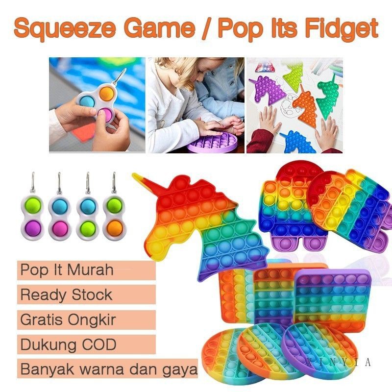 Pop It RAINBOW JUMBO Toy Mainan anti stress Tiktok