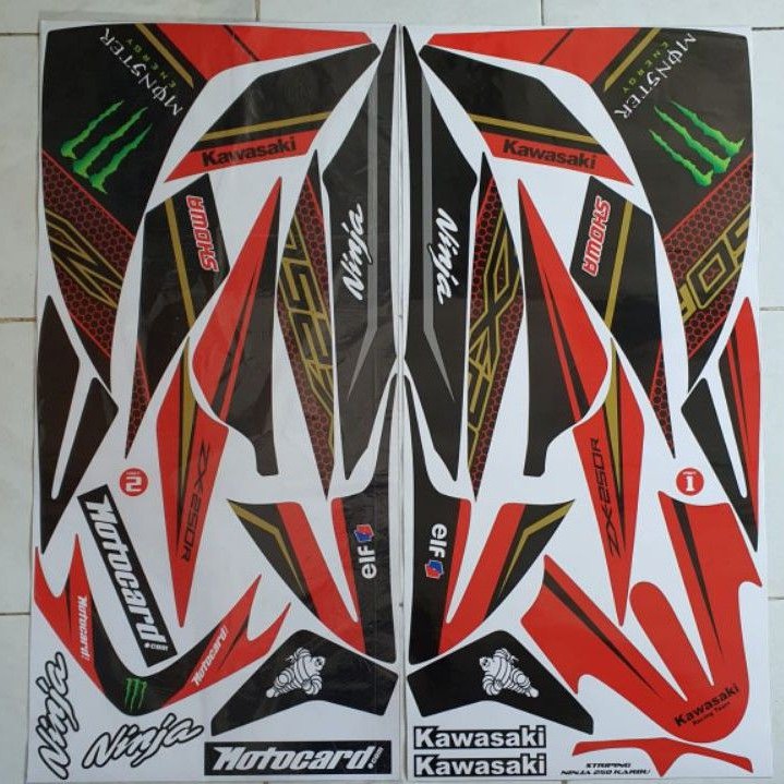 stripping sticker lis motor variasi kawasaki ninja 250 karbu ninja 250 karbu Kawasaki ninja 250