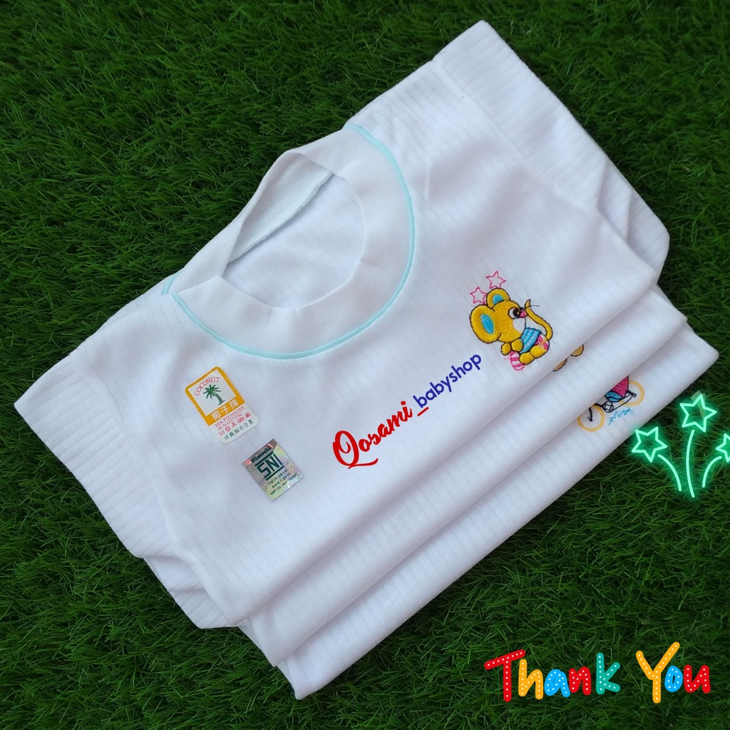 CONOCO 3 pcs Kaos Putih Oblong Bayi Newborn SNI