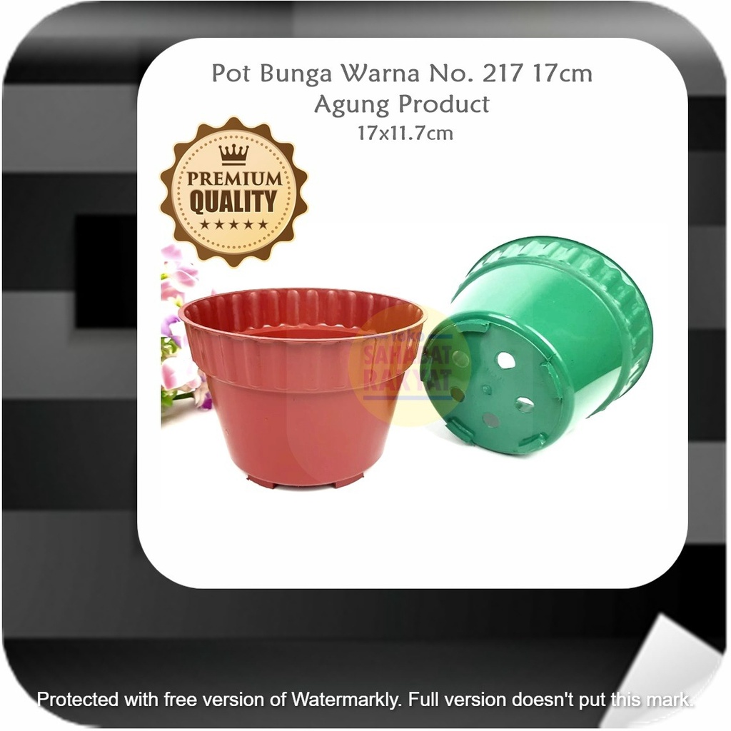 RML764W CMR-Pot Bunga No.217 Warna Bulat Agung Product 17 cm