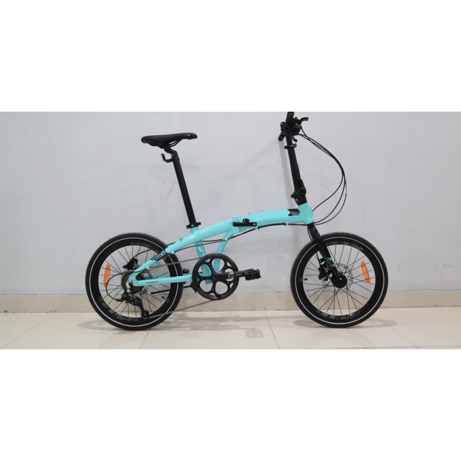 Sepeda Lipat Element Folding Bike Ecosmo 8 Speed 20 inch Garansi SNI Termurah-Turqoise