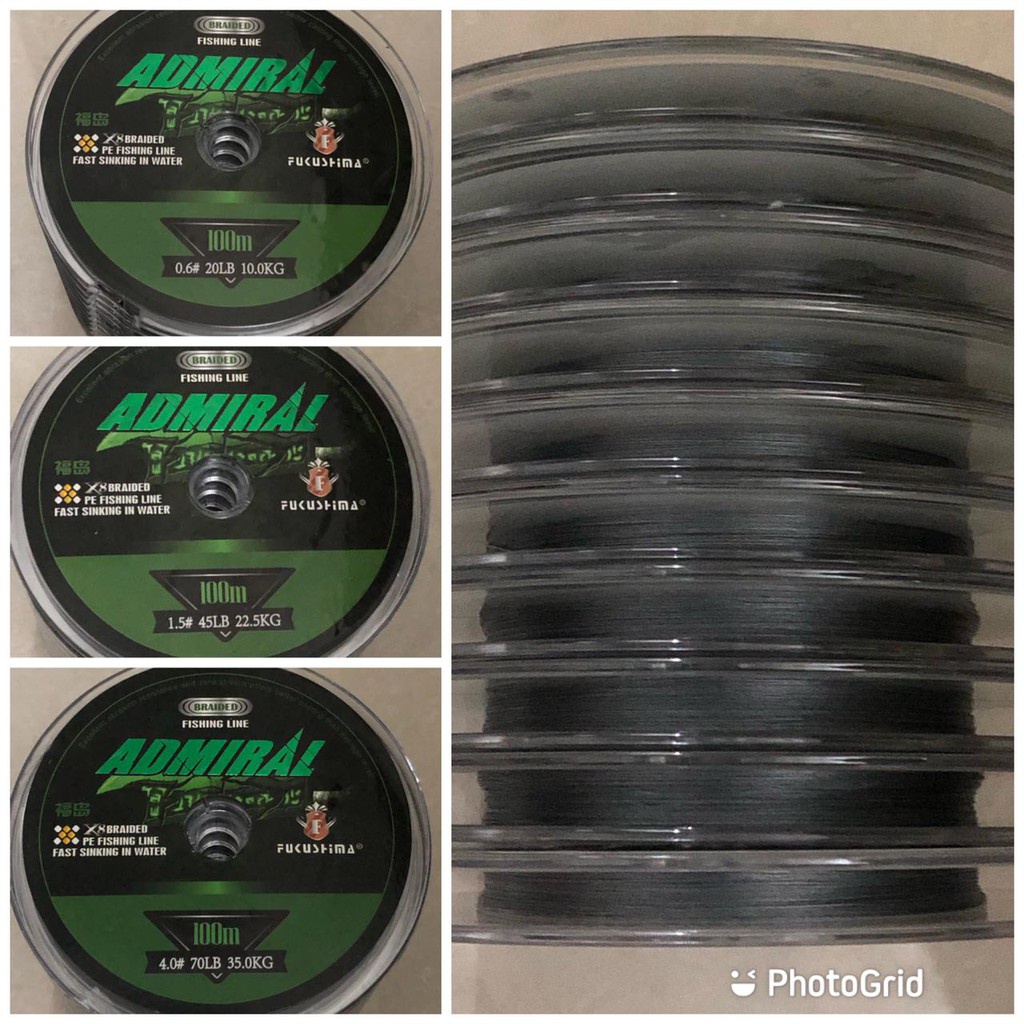 Senar Pancing PE X8 Single Color Fukushima Admiral