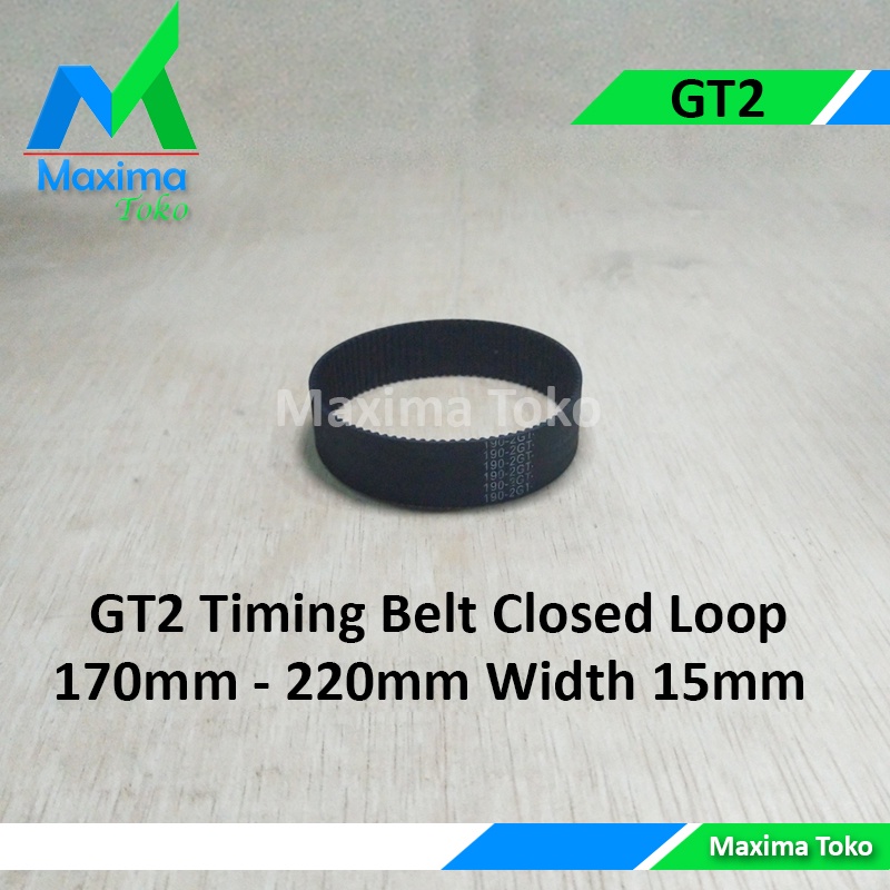 Timing Belt GT2 Close loop gigi 85 90 95 100 110 teeth L 170mm 180mm 190mm 200mm 220mm Lebar 15mm 2G