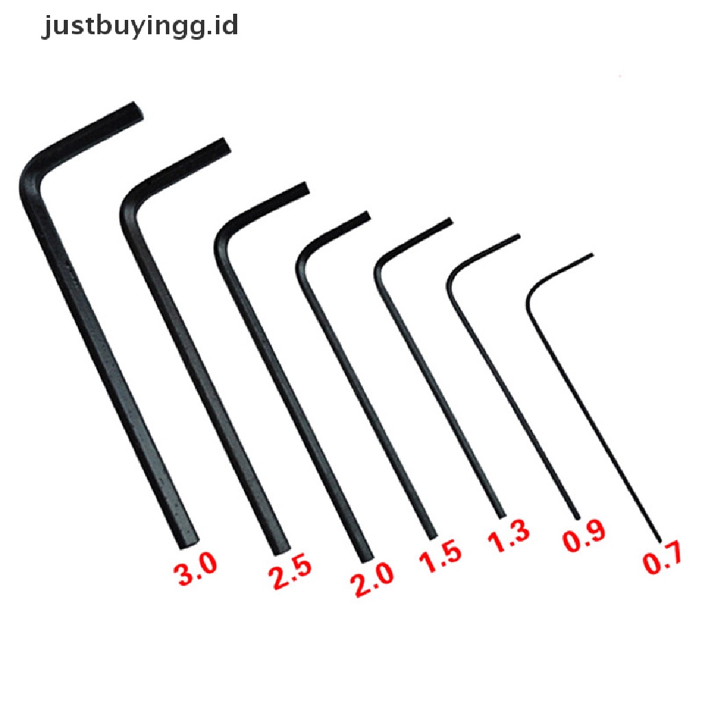 7pcs / Lot Obeng Hex Allen Key Ukuran 0.7mm - 3mm