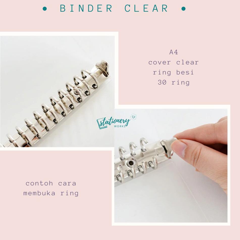 

[KODE 7FFES] Binder A4 clear transparan - 30 ring - notebook ring