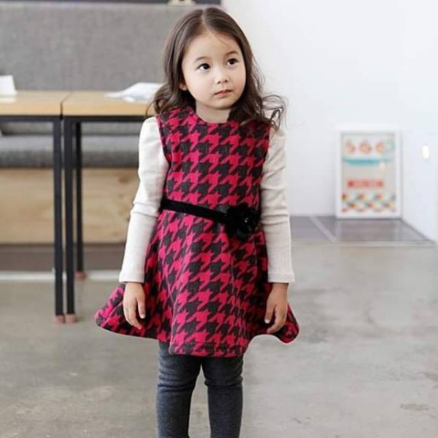 SHR - Dress Anak Perempuan Sharena PINK BLACK / WHITE BLACKu