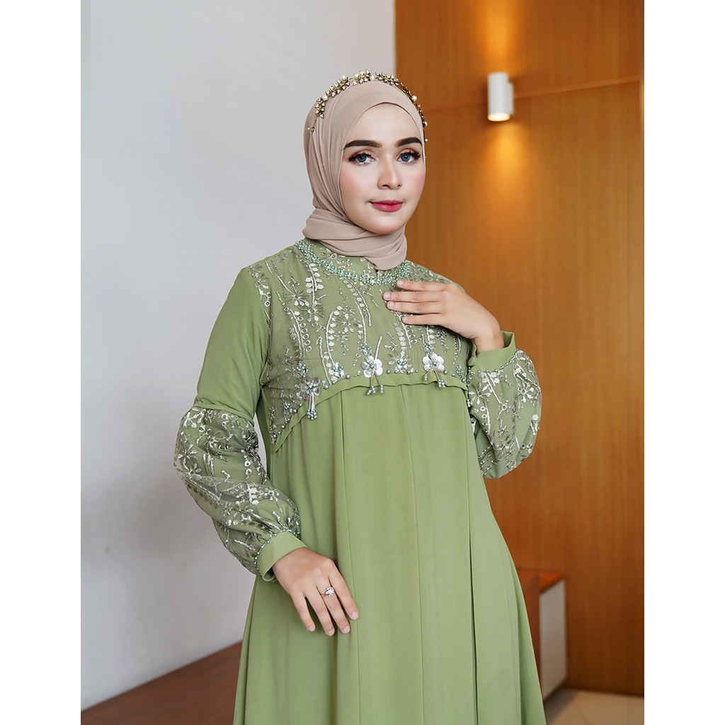 GAMIS MIA MUTIARA / LAYLA ORIGINAL PAYET MEWAH_NAURA DRESS CERRUTY PAYET MEWAH_GAMIS PESTA_GAMIS TER